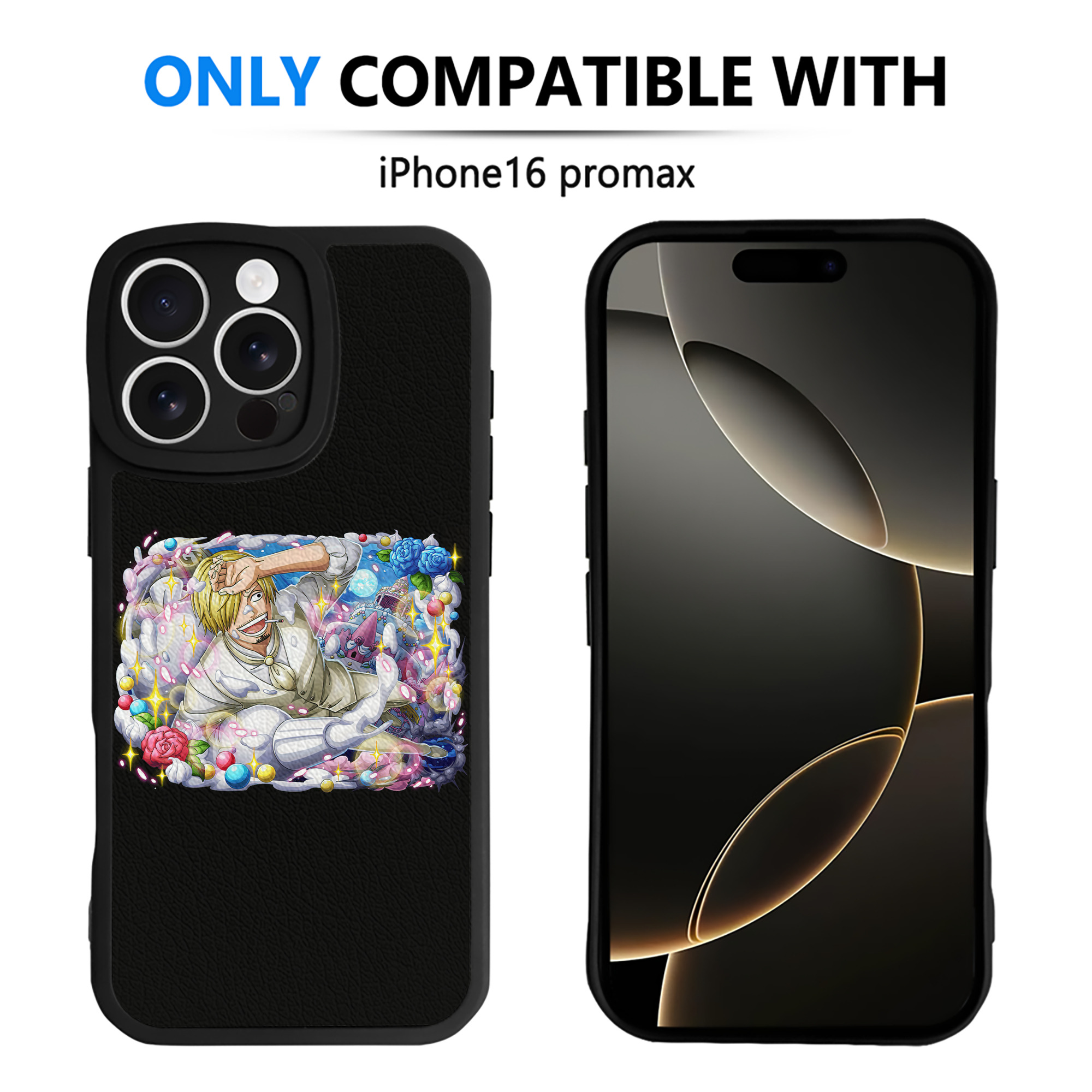 （画像用） ワンピース サンジ ONE PIECE Sanji 【iPhone 16シリーズ対応】シリコンスマホケース（レザー調） 材質：シリコン